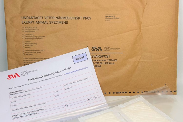 Provpåse, remiss, plastpåsar och absorberande material