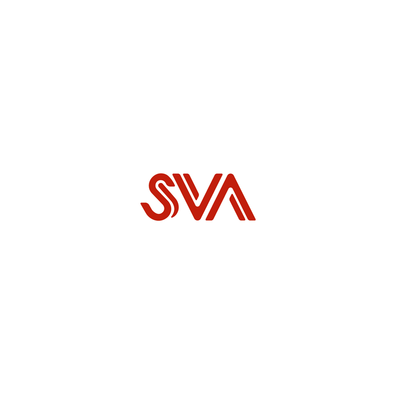 SVA:s initialer i rött mot vit bakgrund.